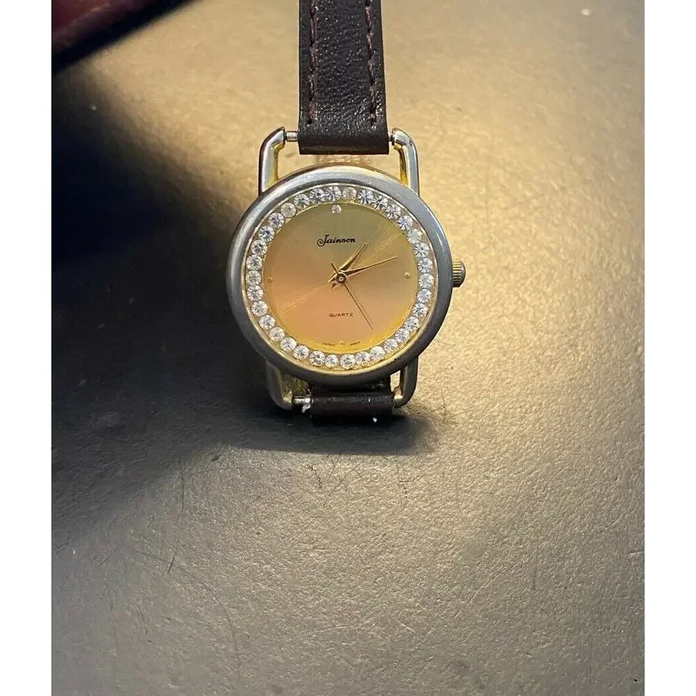VTG Women's 25mm Jainson Watch, Gold Tone with Crystal Accents